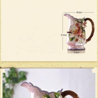 BÌNH CẮM HOA ĐẮP NỔI CHIM HOA - HÀNG THỦ CÔNG CAO CẤP